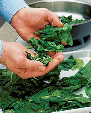 Freeze Fresh Spinach for Quick Chopping