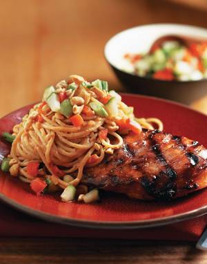 Grilled Asian Chicken with Peanut Sauce