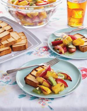 Grilled Fruit Salad with Grilled Pound Cake