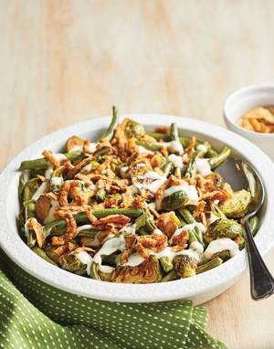 Roasted Brussels Sprouts & Green Bean Casserole