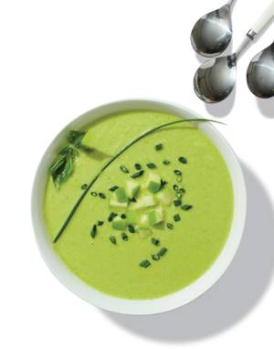 Tomatillo & Cucumber Gazpacho with apple and herbs