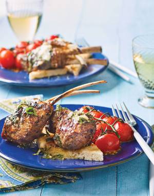 Minted Lamb Chops with Roasted Tomatoes