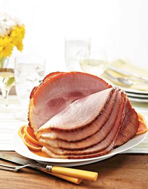 Roasted Ham with sherry-apricot glaze