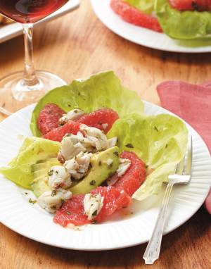 Crab, Avocado & Grapefruit Salad with Grapefruit-Tarragon Vinaigrette