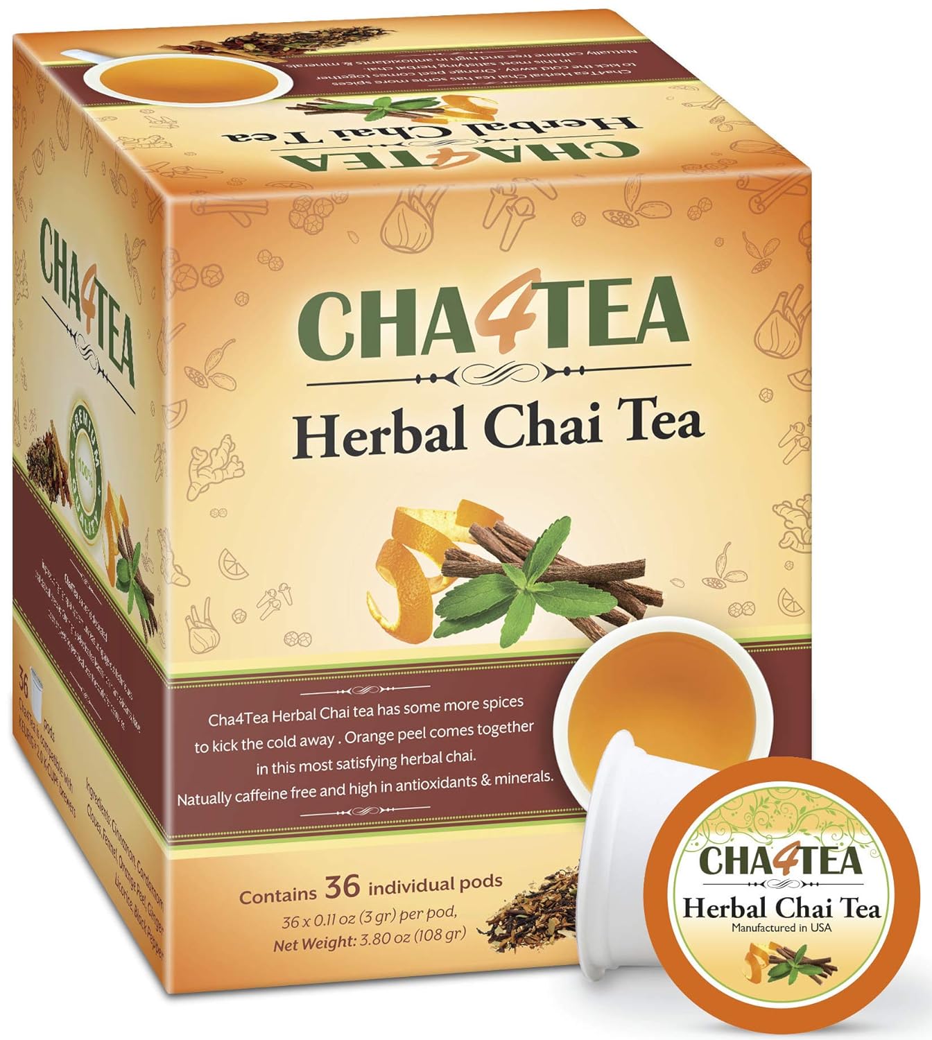 Cha4TEA Herbal Chai Tea K-Cup Pods