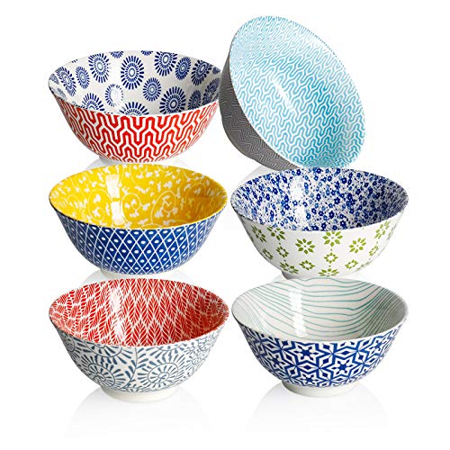 Amazingware Colorful Porcelain Salad Bowls