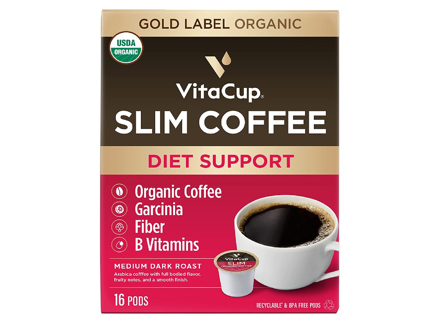 VitaCup Slim Organic Coffee Pods sold on Amazon