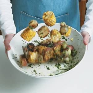 Herb Butter-Tossed Potatoes and Corn