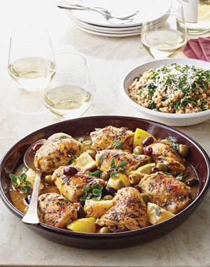 Roasted Chicken Thighs with Olives & Lemons