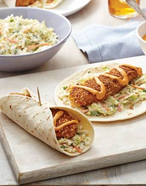 Sweet & Spicy Chicken Wraps with Sriracha Mayonnaise