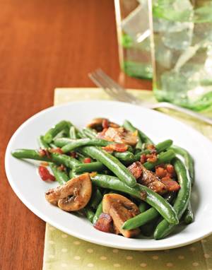 Green Beans with Bacon & Mushrooms 