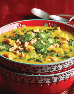 Red Lentil & Chicken Soup with spinach