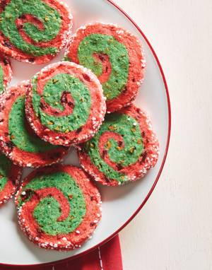 Pistachio & Cherry Pinwheel Cookies