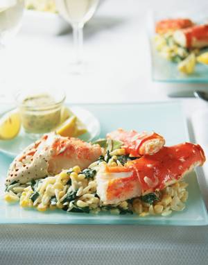 King Crab Legs & Creamy Orzotto