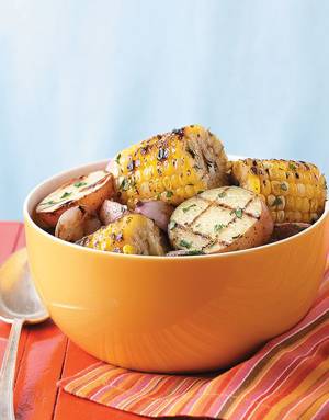 Grilled Potatoes & Corn