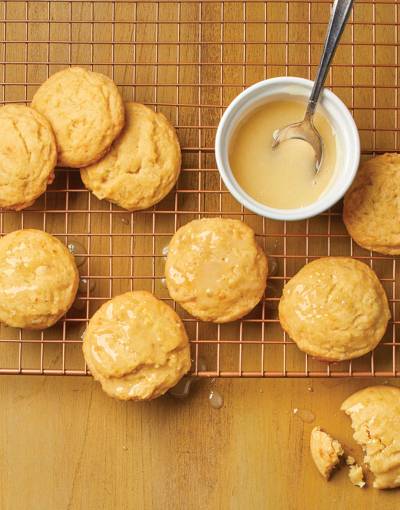 Honey-Ginger-Lemon Cookies with honey glaze