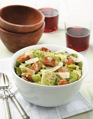 Caesar Salad with Whole-Wheat Croutons