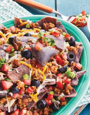 Loaded Nachos with Blue Corn Tortilla Chips