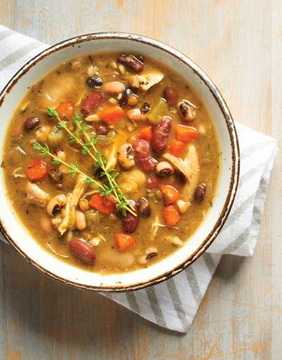 Slow Cooker Multi-Bean Soup with chicken