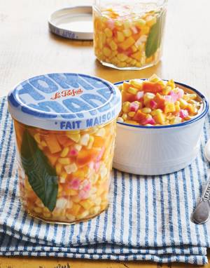 Pickled Corn Relish with Peaches & Red Onion