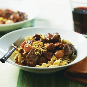 Beef Bourguignonne with Onions & Mushrooms