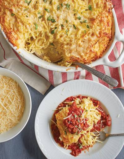Baked Spaghetti with two sauces