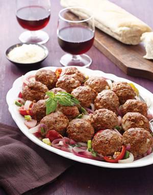 Pizza Meatballs with Smoky Cheese