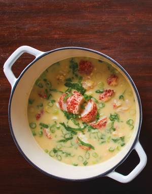 Lobster Soup with coconut and corn
