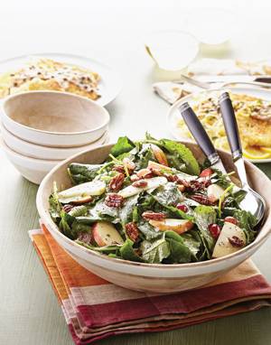 Kale & Apple Salad with Poppy Seed-Yogurt Dressing