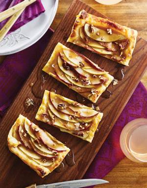 Apple-Pear Tarts with Caramel Sauce
