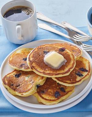 Blueberry Pancakes with Blueberry Syrup