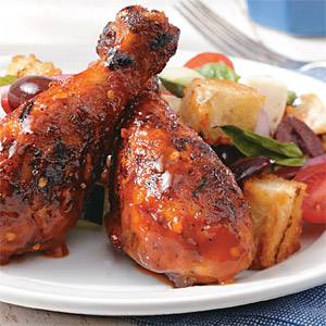 BBQ Chicken Legs with Whiskey Dipping Sauce