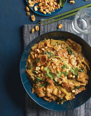 Green Curry Pork & Peanuts with jasmine rice