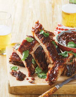 Baby Back Ribs with honey-miso barbecue sauce