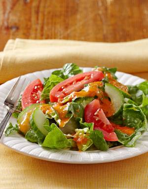 Romaine Salad with Tomato Vinaigrette