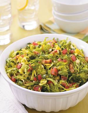 Bacon-Brussels Sprouts Slaw with Lemon 