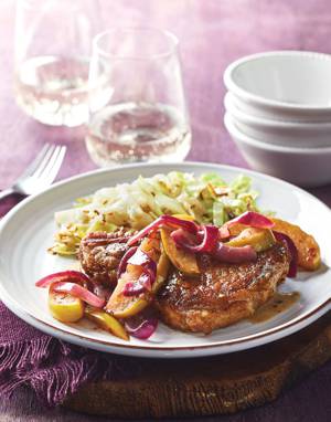 Sauteed Pork Chops with Apple-Onion Compote