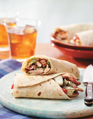 Chicken & Bacon Burritos with Chipotle Dressing