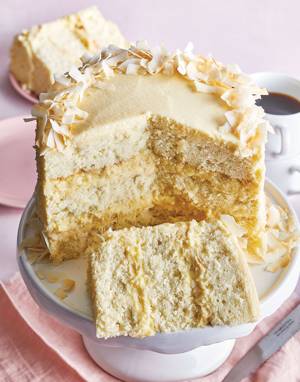 Coconut Cake with coconut pastry cream
