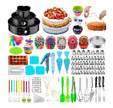 Cake Decorating Set,MKNZOME 5 Pcs Cake Piping Icing Nozzles Tips Kit Set Baking Tools for Cakes Cupcakes Cookies Dessert Pastry 