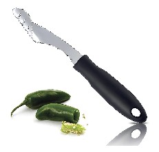 Rozcels Stainless Steel Vegetable Fruit Chili Seed Remover Serrated Edge Easy to Use Deseeder Multi-Use Tool Jalapeno Pepper Corer Seeder Kitchen Gadget 