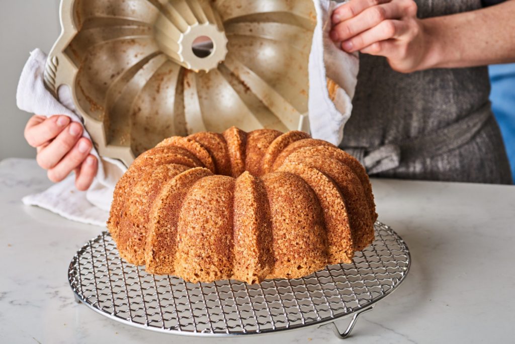 cake baked with bundt pan