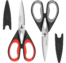 2 Pack Kitchen Scissors, Ultra-Sharp Premium Stainless Steel Heavy