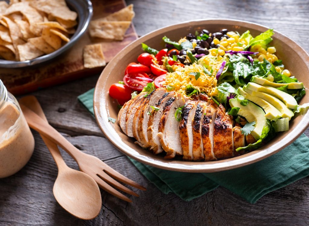 Southwestern Chicken Chopped Salad with Homemade Spicy Ranch Dressing