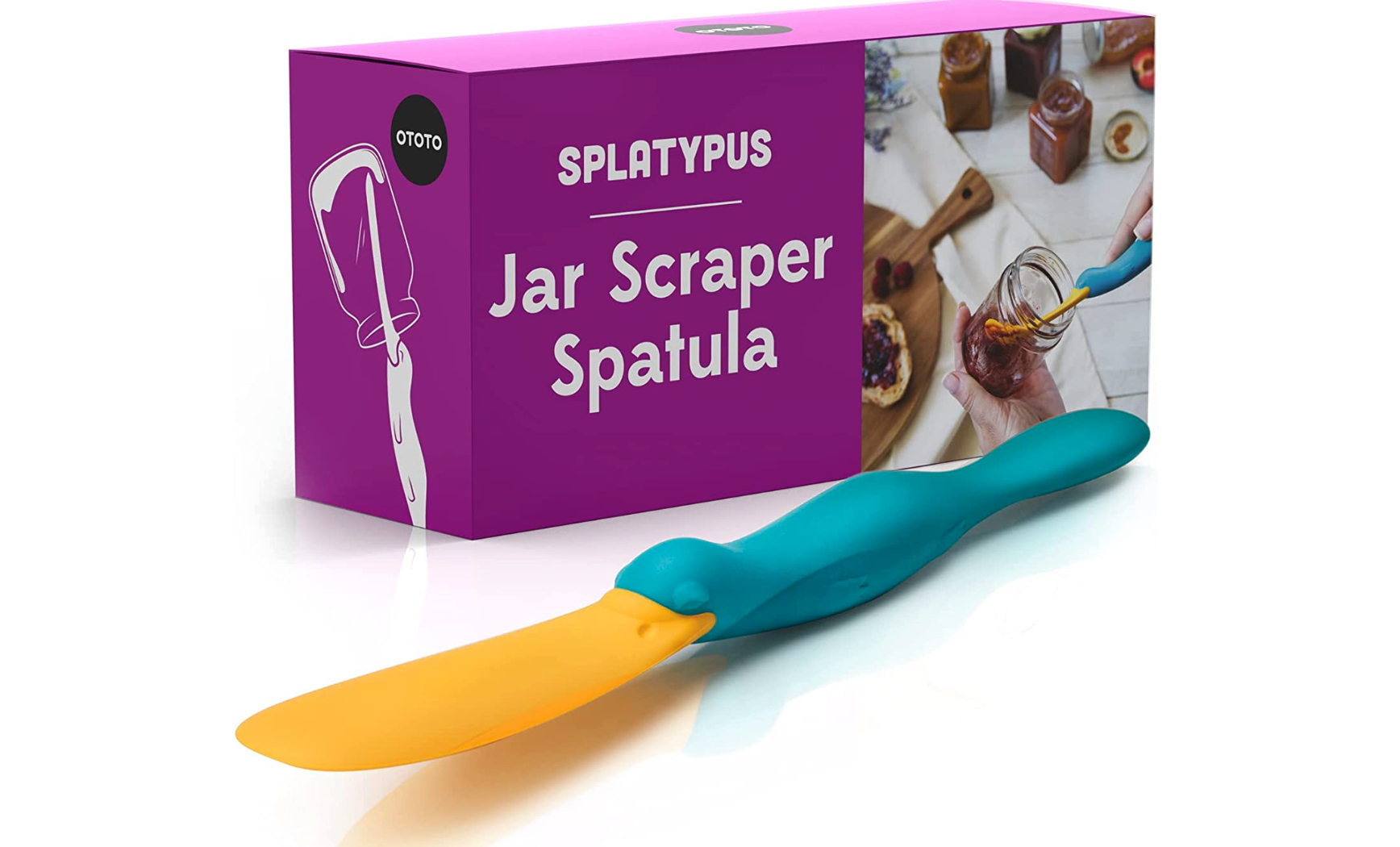 Silicone Jar & Can Spatulas - A set of 2 jar scrapers of different lengths