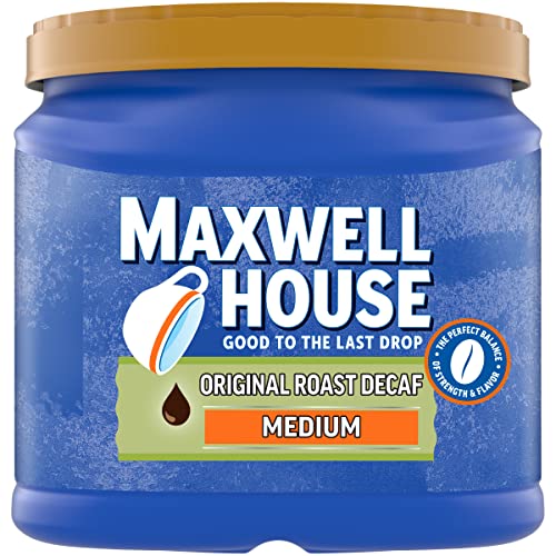 Maxwell House medium roast decaf coffee grounds