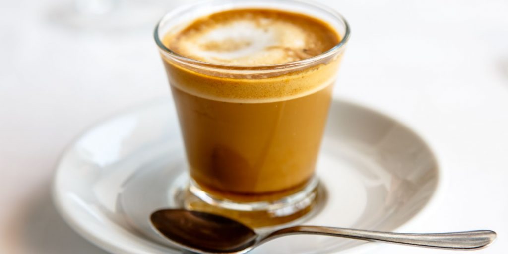 Cortado - Spanish coffee with milk in the Cup.