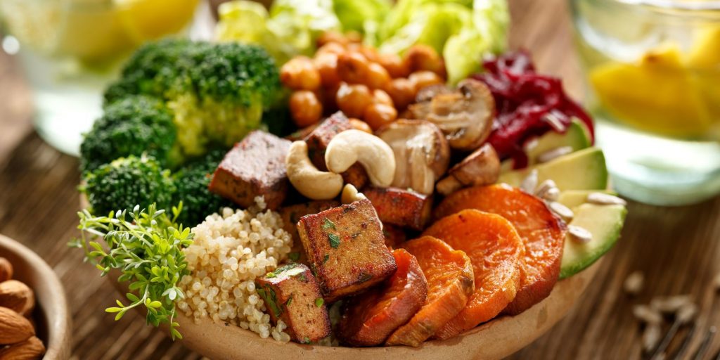 Buddha bowl, healthy and balanced vegan meal