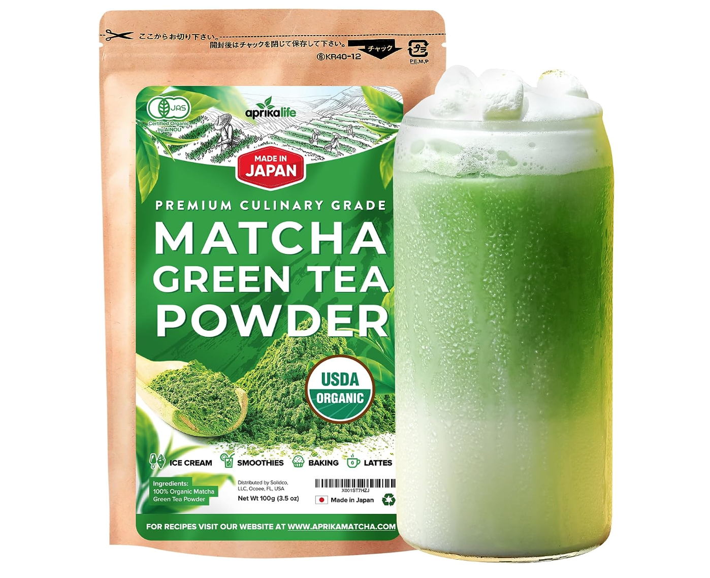 MATCHA DNA Certified Organic Matcha Green Tea Powder (16 oz TIN CAN)