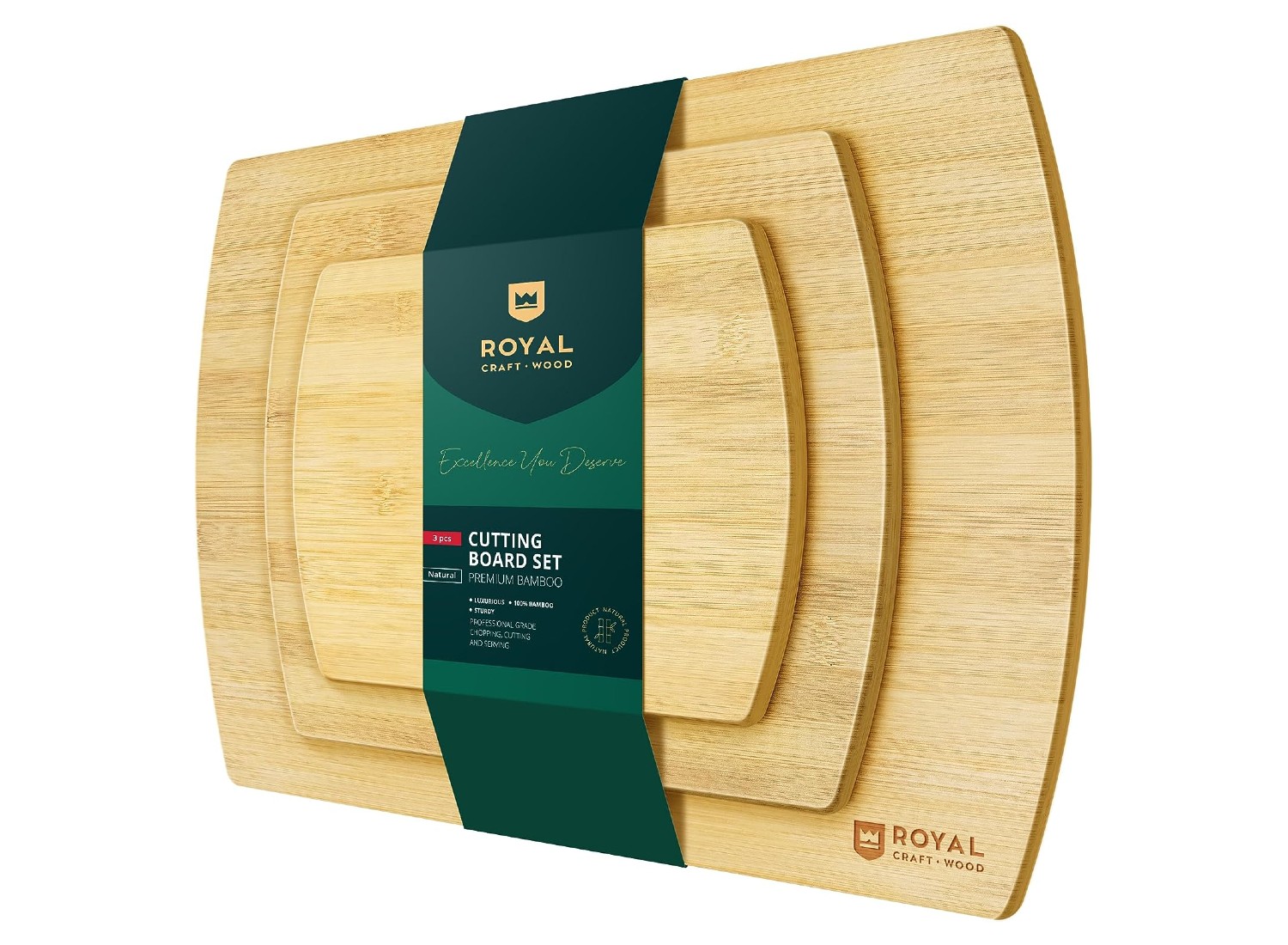 GREENER CHEF Extra Large Bamboo Cutting Board - Lifetime